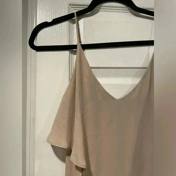 Pretty by Rory Mauve Flutter Top Spaghetti Strap Flowy Back Slit Dress Size S - Picture 2 of 9